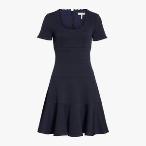 Rebecca Taylor textured scallop-detail fit-and-flare dress